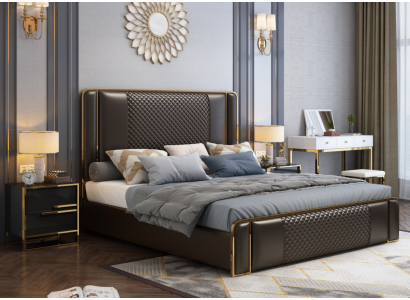 Luksusowe designerskie łóżko dla Sypialni Aksamit pokryte materiałem Meble bed
