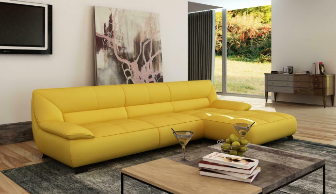 Skórzana sofa kanapa Żywy krajobraz Narożnikowa kanapa Narożnik Ustaw Design Modern Sofa
