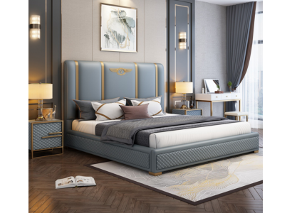 Łóżko Podkładka Design Luksusowe metalowe podwójne łóżko Hotel Marriage Sleep Pokój