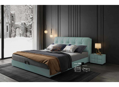 Designerskie łóżko 180x200 Skóra Łóżko metalowe Double Sleep Pokój Luxury Marriage