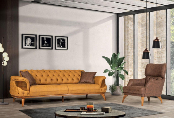 Luksusowa Sofa Fotel Jednoosobowa Podkładka Meble Chesterfield Desing Sofa Skóra