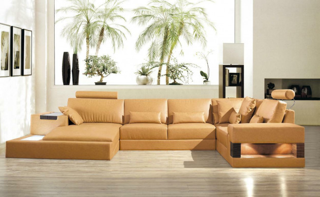 Duża skórzana sofa xxl Sofa Podkładka Narożnik salon Ustaw u formularza Żywy krajobraz
