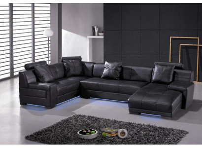 Skórzana sofa kanapa Żywy krajobraz Narożnik kanapa Narożnik Ustawić Nowoczesny design