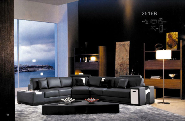 Skórzana sofa kanapa Żywy krajobraz Narożnikowa kanapa Narożnik Ustawić Design Modern