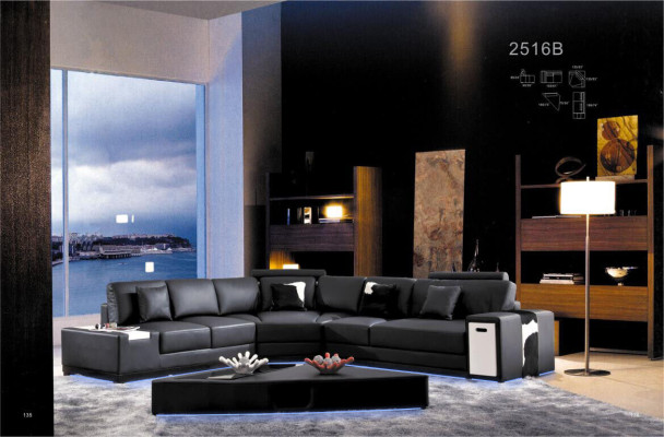 Skórzana sofa kanapa Żywy krajobraz Narożnikowa kanapa Narożnik Ustawić Design Modern