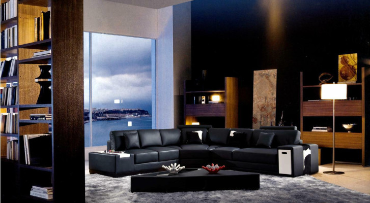 Skórzana sofa kanapa Żywy krajobraz Narożnikowa kanapa Narożnik Ustawić Design Modern