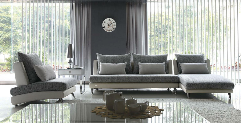 Modern Design Narożnikowa kanapa Podkładka Kanapa Ustawić 155x390cm Materiał Włókienniczy Sofa Narożnik