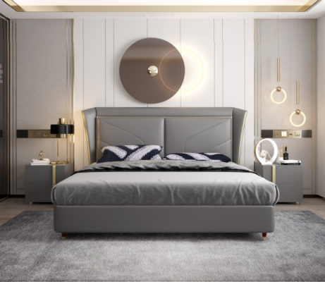 Łóżko Podkładka Design Luksusowe Dwuosobowe łóżko Hotelowe Małżeństwo Skóra 180x200cm