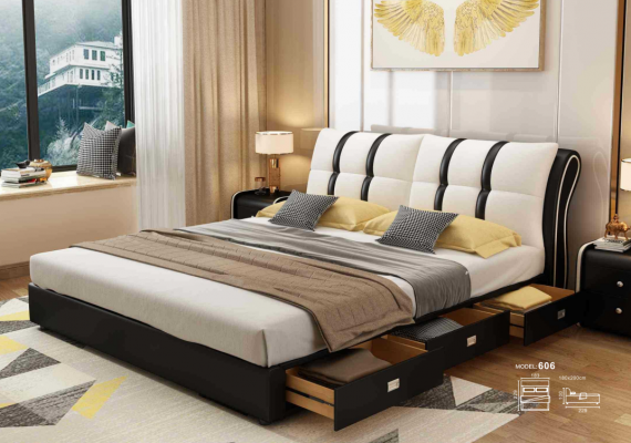 Projektant Łóżko Sypialnia łóżka Włókienniczego Hotel Luxury Podkładka Siedziba Materiał Włochy