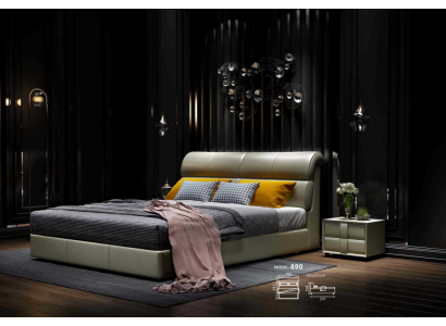 Luksusowe Łóżko Sypialnia Skóra Podkładka Łóżko Podwójne Drewno Design 180x200cm Nowość