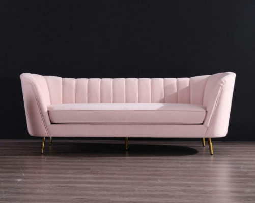 Siedziba Design Couch Lounge Sofa 2 miejsce siedzące Żywy krajobraz Relaks Aksamit Solidne drewno