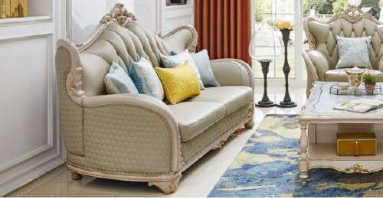Design Podkładka Skóra Sofa Sofy Trzyosobowe 3-osobowe Sofy do salonu Solidne drewno
