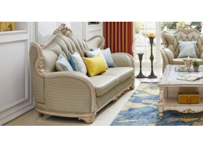 Design Podkładka Skóra Sofa Sofy Trzyosobowe 3-osobowe Sofy do salonu Solidne drewno
