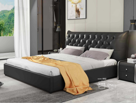 Designerskie Podwójne łóżko łóżko Sypialnia Skóra Luxury Hotel Podkładka
