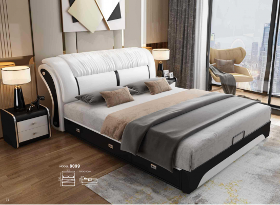 Łóżko Podkładka Design Luxury Double Hotel Marriage Sleep Pokój Skóra 180x200cm łóżko