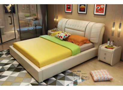 Projektant Łóżko Chesterfield łóżka Włókiennicze Skóra Hotel Luxury Podkładka Aksamit Fabric1