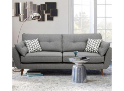 Sofa Tapicerowana Sofa 2 miejsce do siedzenia Textill Siedziba Design Couch Sofy Materiał Szary 226 cm Nowość