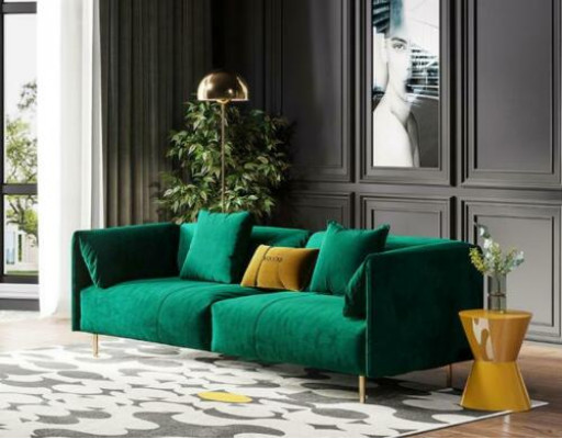 Sofa 2 miejsce do siedzenia Velvet dwuosobowa Relaks Aksamit Drewno Club Siedziba Design Couch Lounge