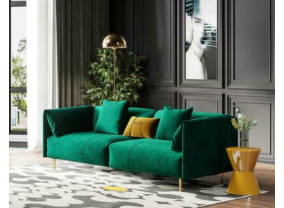 Sofa 2 miejsce do siedzenia Velvet dwuosobowa Relaks Aksamit Drewno Club Siedziba Design Couch Lounge