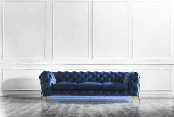 Chesterfield Noble Designer Couch Podkładka Materiał Włókienniczy Aksamit Sofa Luxury Couches