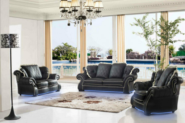 Klasyczna Skóra Sofa Sofa Zestaw sofowy Sofy Kanapy Obcios Podkładka 3+2