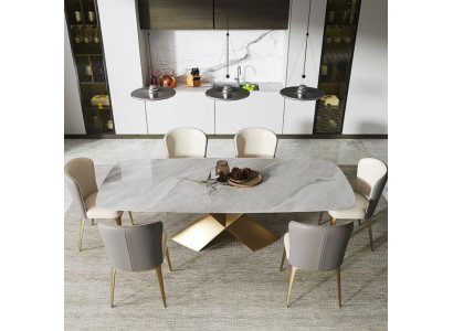 Luksusowe stoły do ​​jadalni Design Tabela Stal nierdzewna Stone Meble jadalnia Modern Column