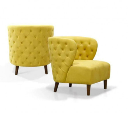 Żółty Chesterfield Fotel xl Włókienniczy Materiał Kanapy Sofy Creative Meble