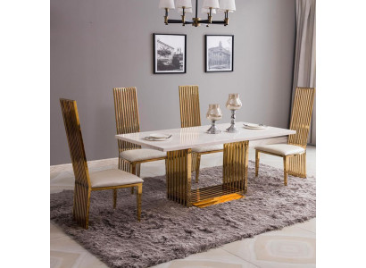 Luksusowy Stolik Metalowy Stół obiadowy Mega Design Stoły Metalowe 140x80 Meble do jadalni