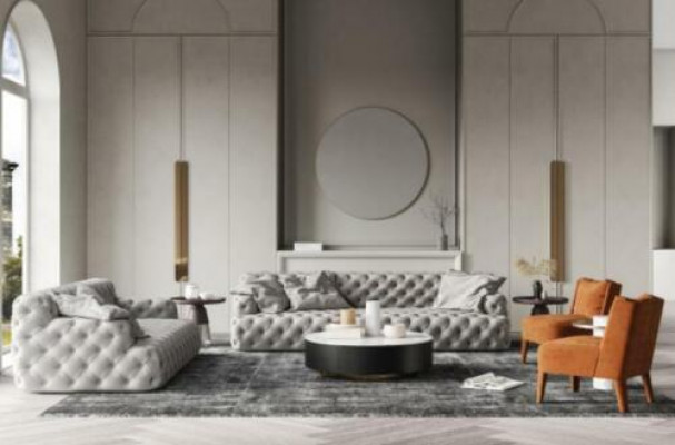 Skóra Zestaw sofowy 3+2 miejsce do siedzenia Sofa Chesterfield Siedziba Design Couch Lounge Sofy