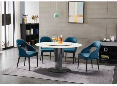 jadalnia Meble Owalny Stół obiadowy Tabela Design stoły Luxury Meble Okrągłe New Stal nierdzewna