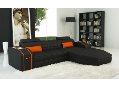 Podświetlana Sofa do Salonu Skórzana Sofa Narożnik Kanapa Żywy krajobraz Big