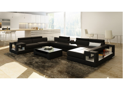 XXL Big Żywy krajobraz Sofa skórzana Sofa Sofa Podkładka Sofy Ustawić