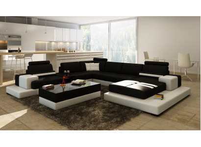 Modern XXL Big Żywy krajobraz Sofa Podkładka Narożnik Sofy Ustawić