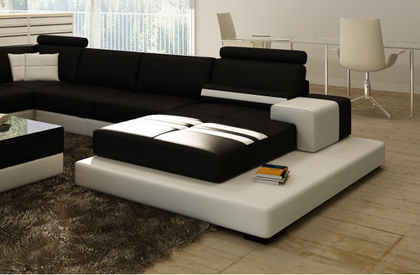 Modern XXL Big Żywy krajobraz Sofa Podkładka Narożnik Sofy Ustawić