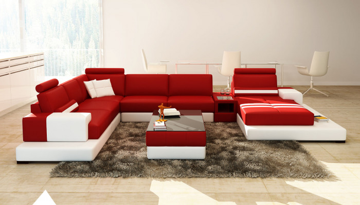 Modern XXL Big Żywy krajobraz Sofa Podkładka Narożnik Sofy Ustawić