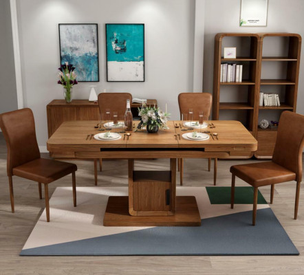 Tabela Luxury stoły Nowoczesna jadalnia Meble Stoły do ​​jadalni Drewno Stoły drewniane Brązowy Biały