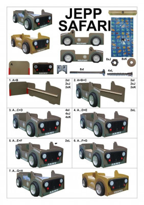 łóżko składane łóżko młodzieżowe łóżko dziewczęce jeep car Łóżko dla dziewczynki nowe
