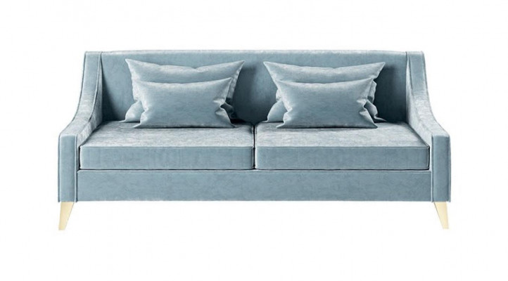 Aksamit Sofa Trzyosobowa 3 Siedziba Sofy Materiał Salon Poliester Nowoczesny Luksus Niebieski