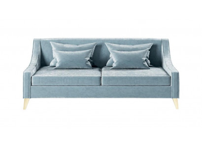 Aksamit Sofa Trzyosobowa 3 Siedziba Sofy Materiał Salon Poliester Nowoczesny Luksus Niebieski