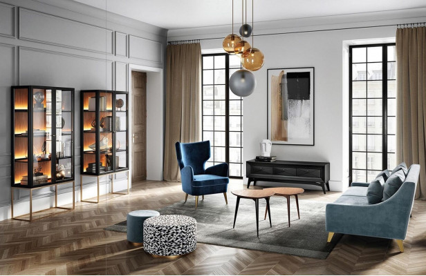 Aksamit Sofa Trzyosobowa 3 Siedziba Sofy Materiał Salon Poliester Nowoczesny Luksus Niebieski