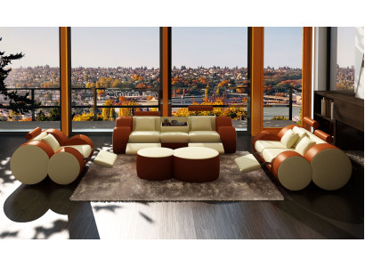 Designerska Podkładka Zestaw sofowy Zestaw XXL Skórzana Sofa Kanapa 3+2+1 Nowoczesna Sofa Sofy