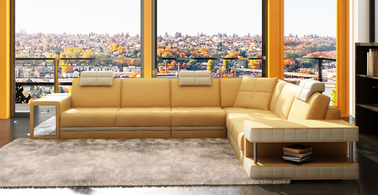 Skórzana sofa sofa podkładka narożna siedziba zestaw narożny salon
