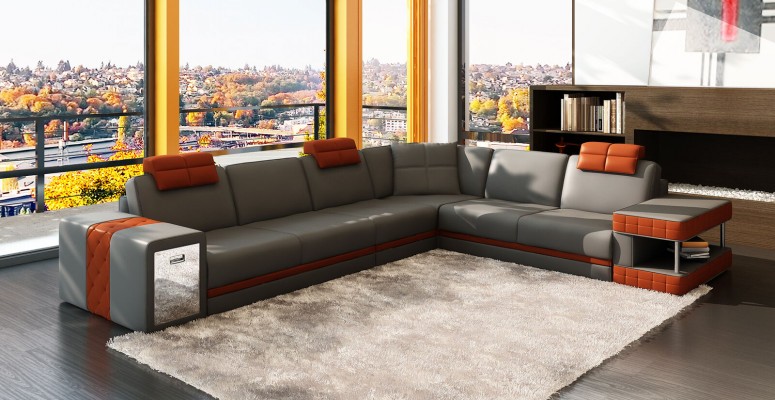 Skórzana sofa sofa podkładka narożna siedziba zestaw narożny salon