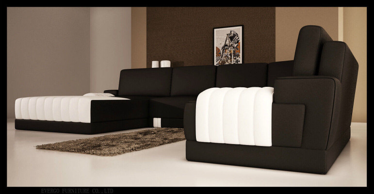 Projektant Podkładka Skórzana Sofa Kanapa Kształt U Modern Żywy krajobraz UForm