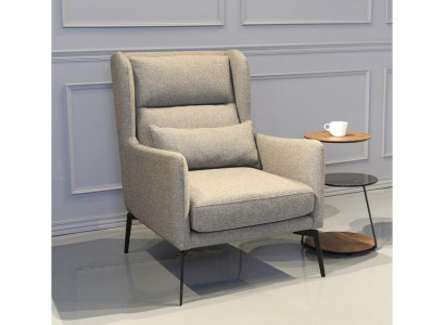 Fotel Krzesło Podkładka TV Skóra Włókienniczy Drewno Material Design Lounge Club Relaks