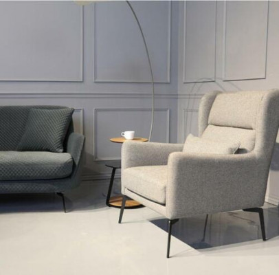 Fotel Krzesło Podkładka TV Skóra Włókienniczy Drewno Material Design Lounge Club Relaks