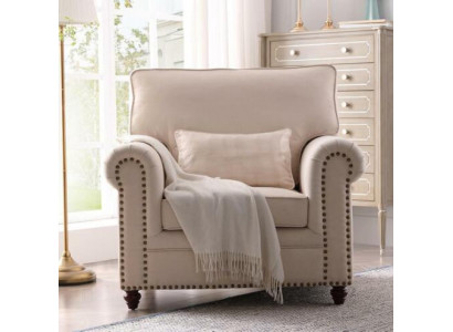 Fotel Materiał Sofa Jednoosobowa Meble Relaks Siedziba Design Couch Lounge Włókienniczy wiejski dom