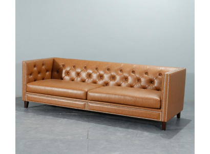 Sofa 4 miejsce do siedzenia Sofa Tapicerowana Nowoczesna Siedziba Poliester Design Couch Orange