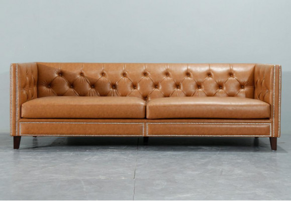 Sofa 4 miejsce do siedzenia Sofa Tapicerowana Nowoczesna Siedziba Poliester Design Couch Orange