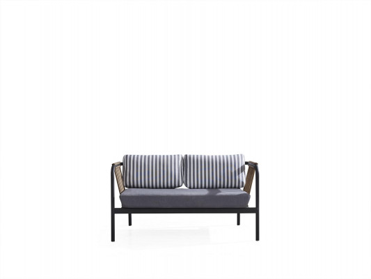 Sofa 2 miejsce do siedzenia Luksusowe Sofy Nowoczesny Materiał Meble Design Szara Ławka Designer